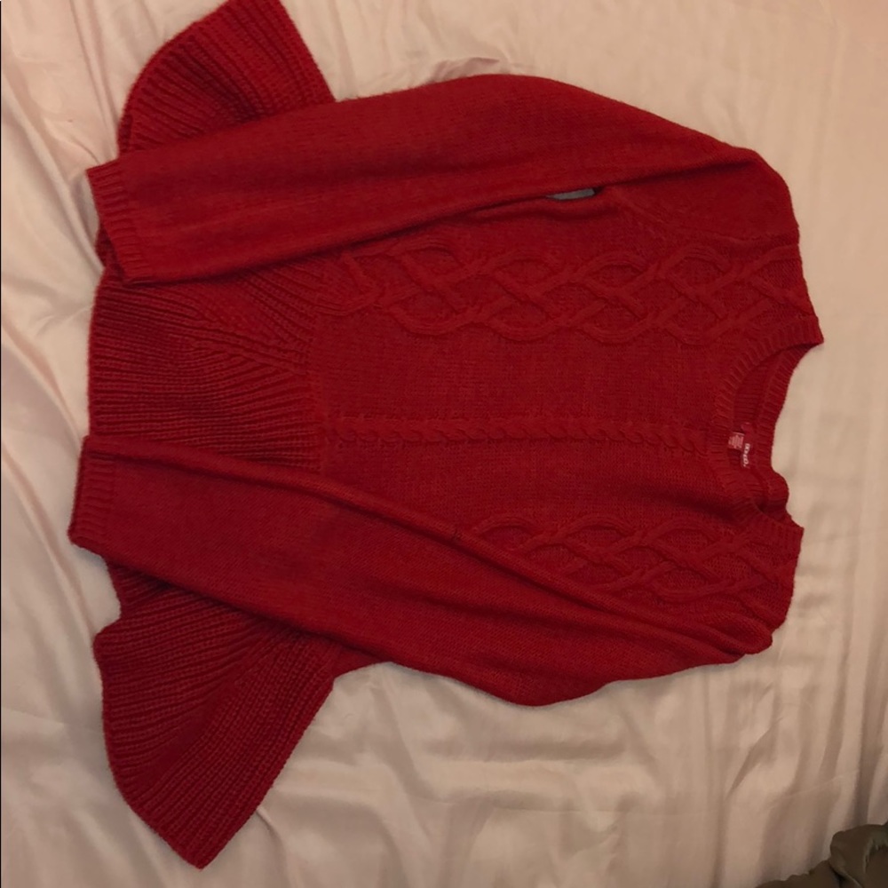 Red peplum sweater